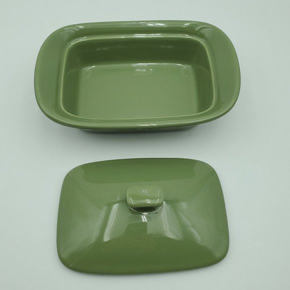 Longaberger Woven Traditions Sage Green Mini Handled Casserole Small Lidded Dish - Picture 3 of 5